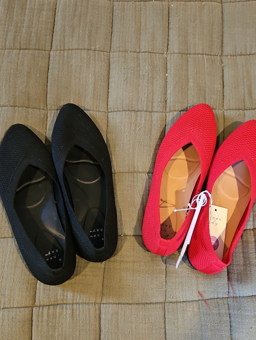 A New Day Target Pointed Toe Rothys Style Flats 6.5 Red Black